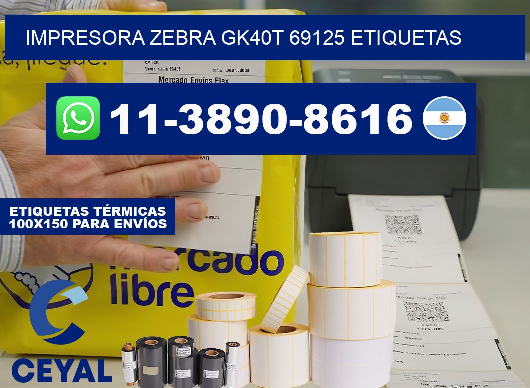 impresora zebra gk40t 69125 etiquetas