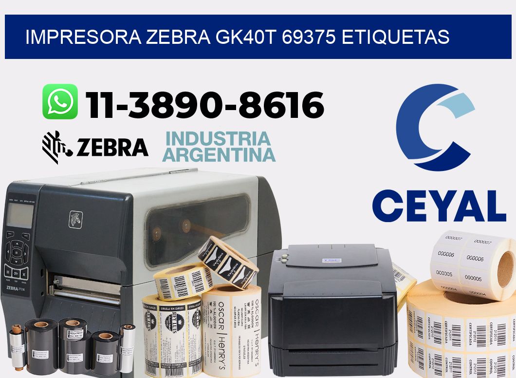 impresora zebra gk40t 69375 etiquetas