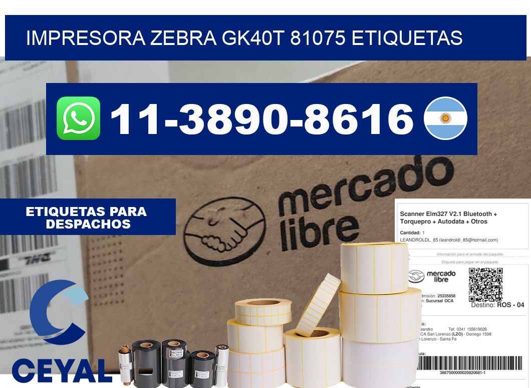 impresora zebra gk40t 81075 etiquetas