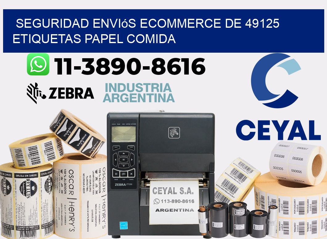 seguridad enviós ecommerce de 49125 etiquetas papel comida