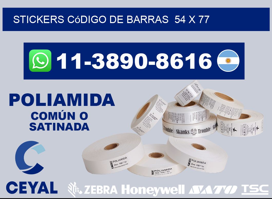 stickers código de barras  54 x 77