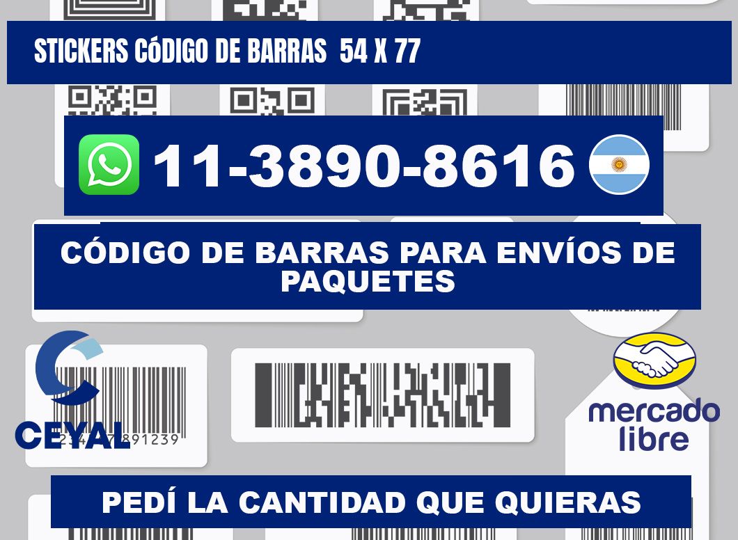 stickers código de barras  54 x 77