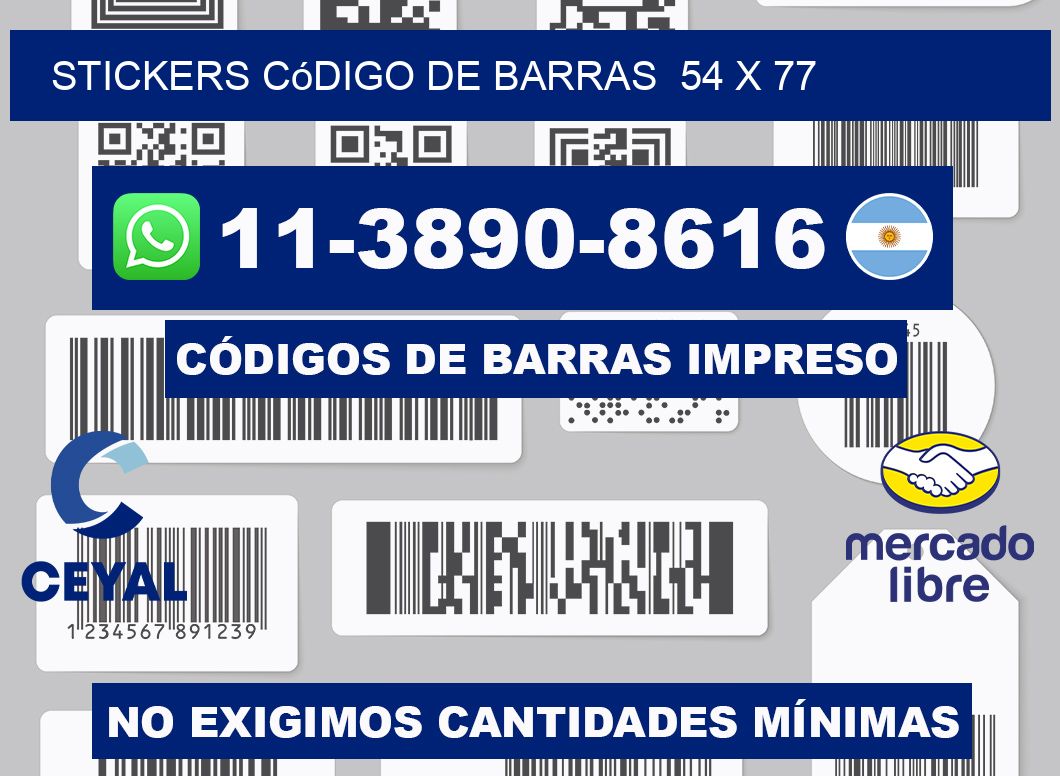 stickers código de barras  54 x 77