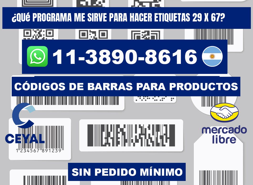 ¿Qué programa me sirve para hacer etiquetas 29 x 67?