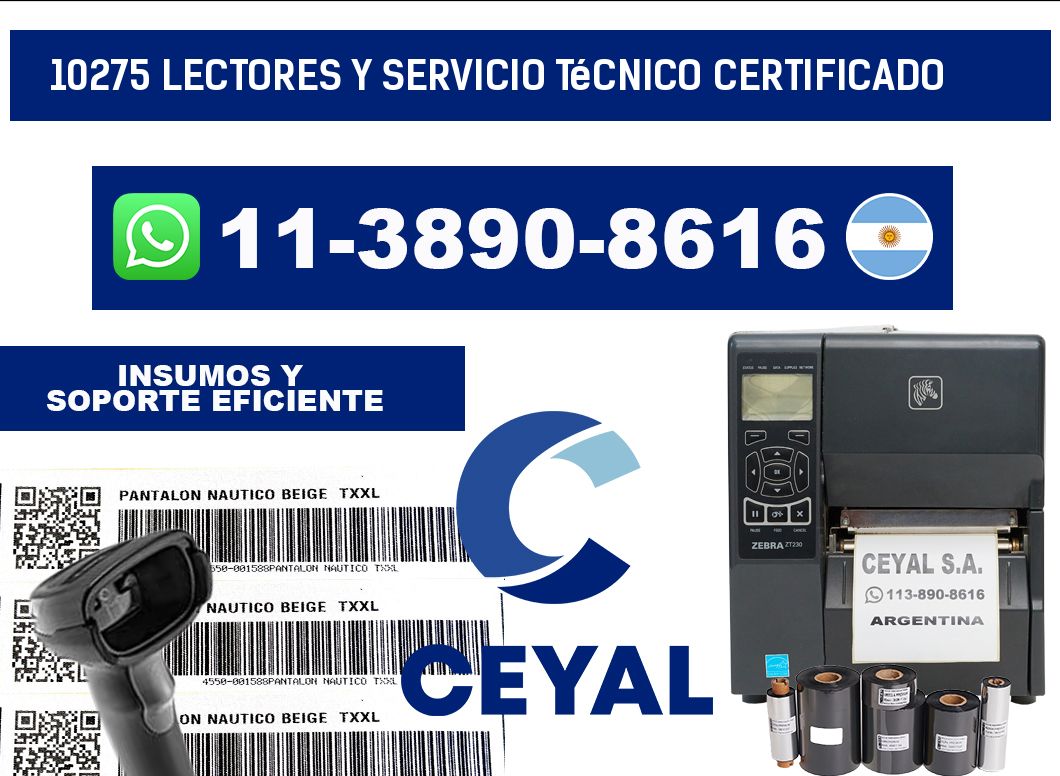 10275 Lectores y Servicio Técnico Certificado