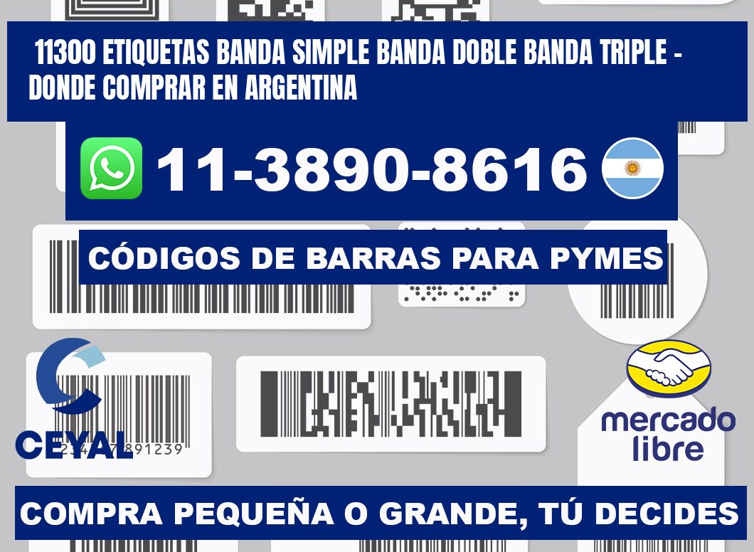 11300 etiquetas banda simple banda doble banda triple - Donde Comprar en Argentina