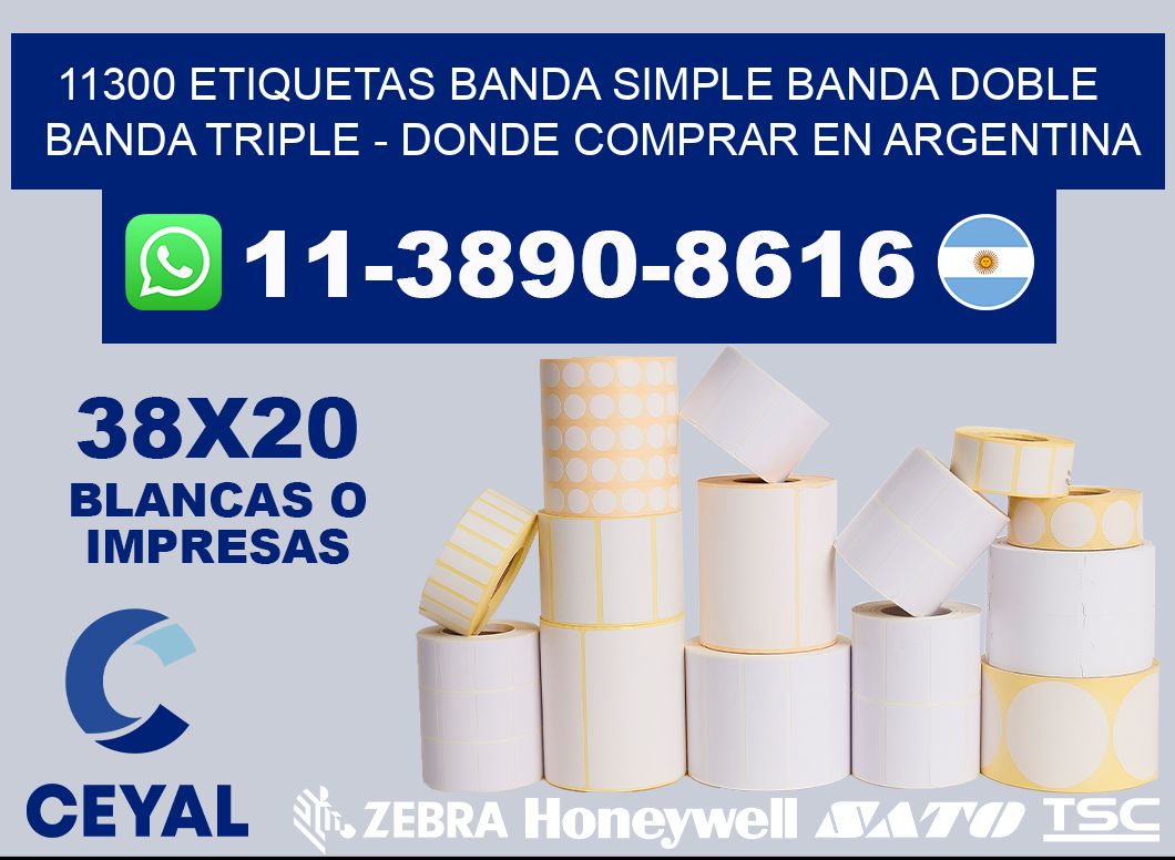 11300 etiquetas banda simple banda doble banda triple - Donde Comprar en Argentina