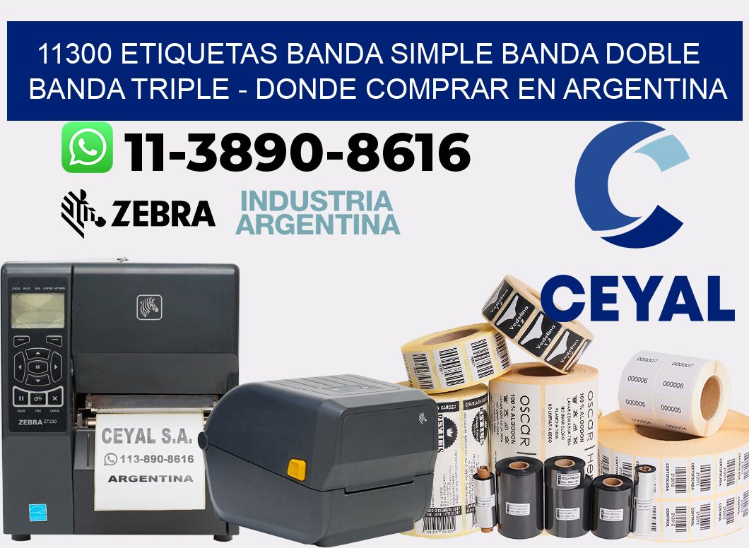 11300 etiquetas banda simple banda doble banda triple - Donde Comprar en Argentina