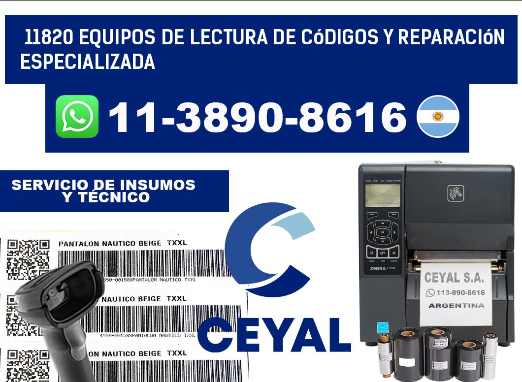 11820 Equipos de Lectura de códigos y Reparación Especializada