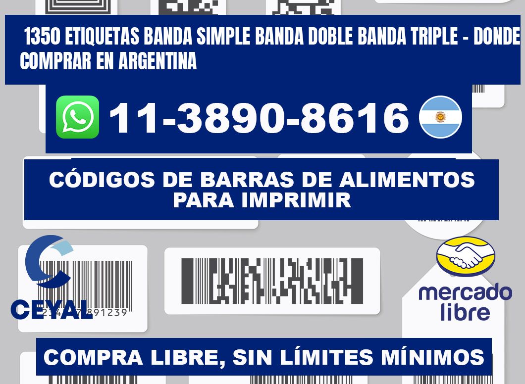 1350 etiquetas banda simple banda doble banda triple - Donde Comprar en Argentina