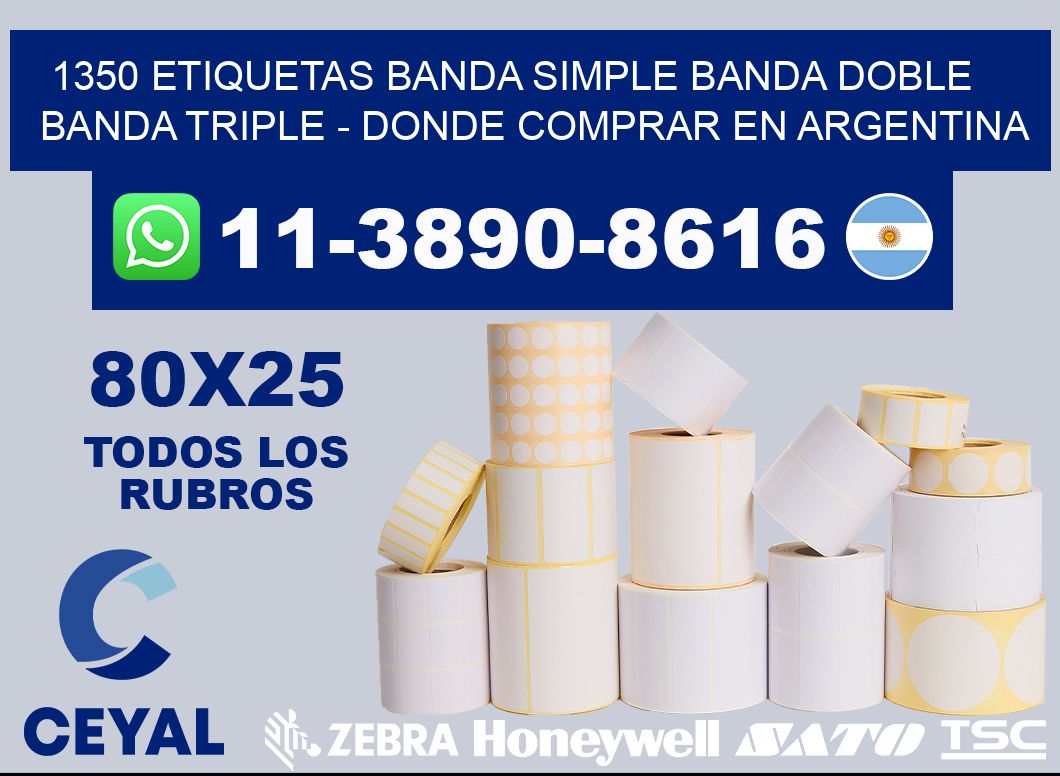 1350 etiquetas banda simple banda doble banda triple - Donde Comprar en Argentina