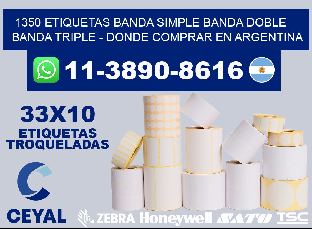 1350 etiquetas banda simple banda doble banda triple - Donde Comprar en Argentina
