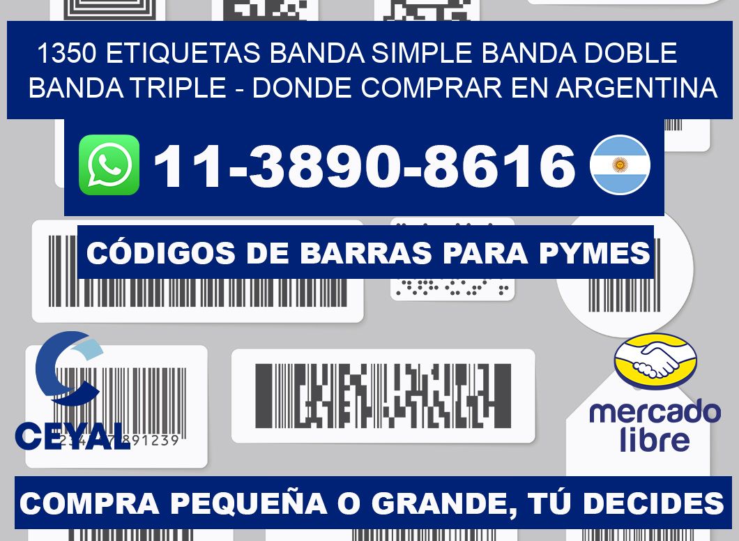 1350 etiquetas banda simple banda doble banda triple - Donde Comprar en Argentina