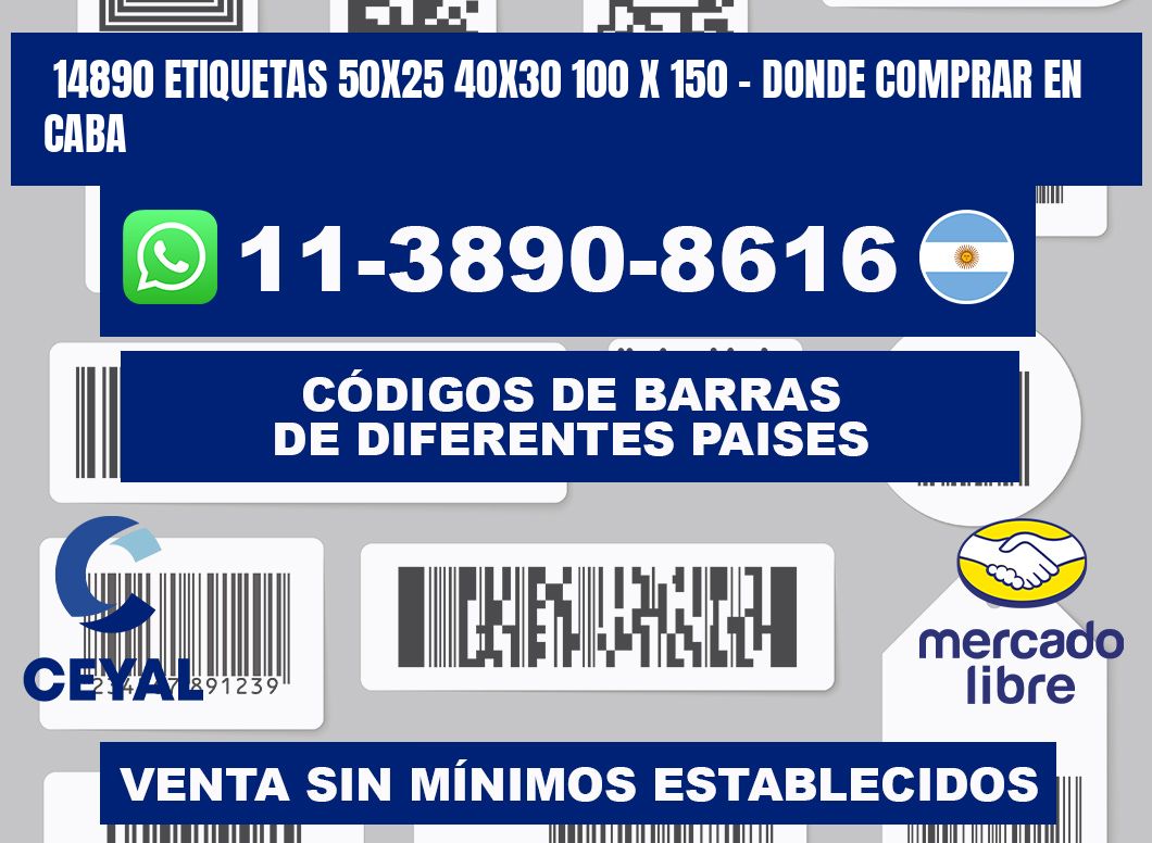 14890 etiquetas 50x25 40x30 100 x 150 - Donde Comprar en Caba