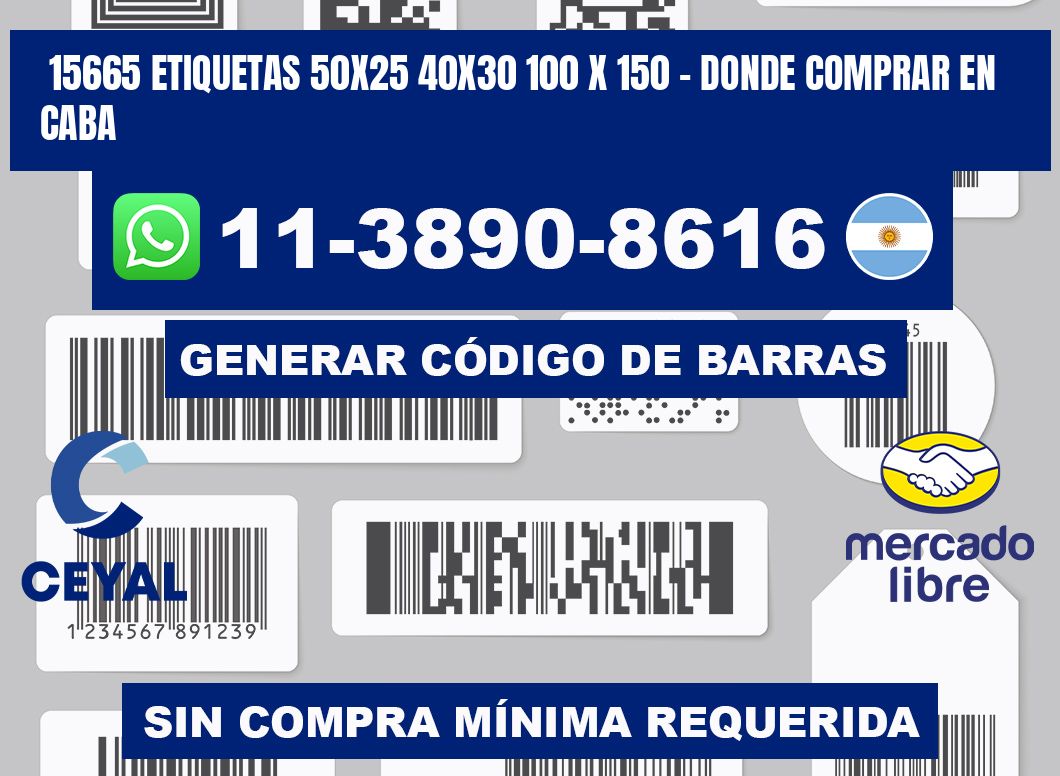 15665 etiquetas 50x25 40x30 100 x 150 - Donde Comprar en Caba
