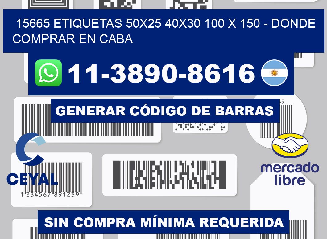 15665 etiquetas 50x25 40x30 100 x 150 - Donde Comprar en Caba