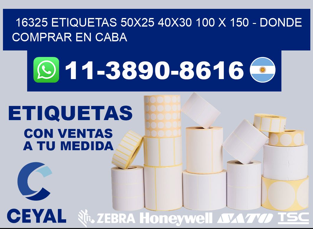 16325 etiquetas 50x25 40x30 100 x 150 - Donde Comprar en Caba