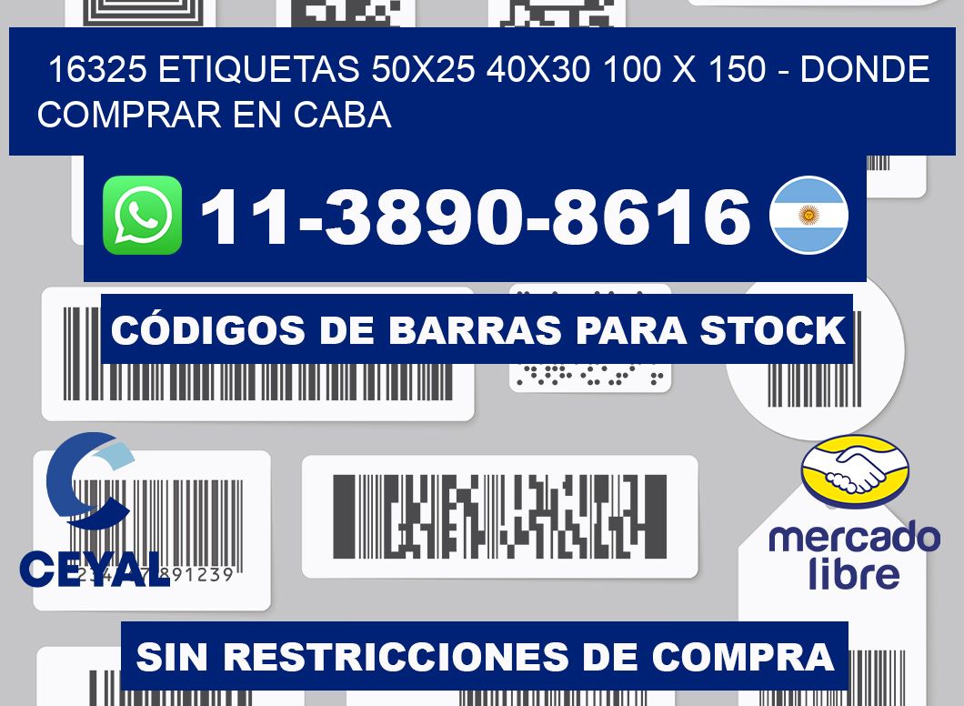 16325 etiquetas 50x25 40x30 100 x 150 - Donde Comprar en Caba