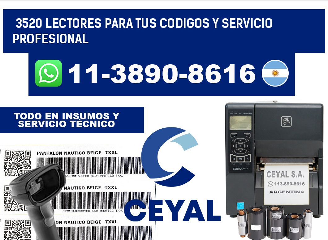 3520 Lectores para tus codigos y Servicio Profesional