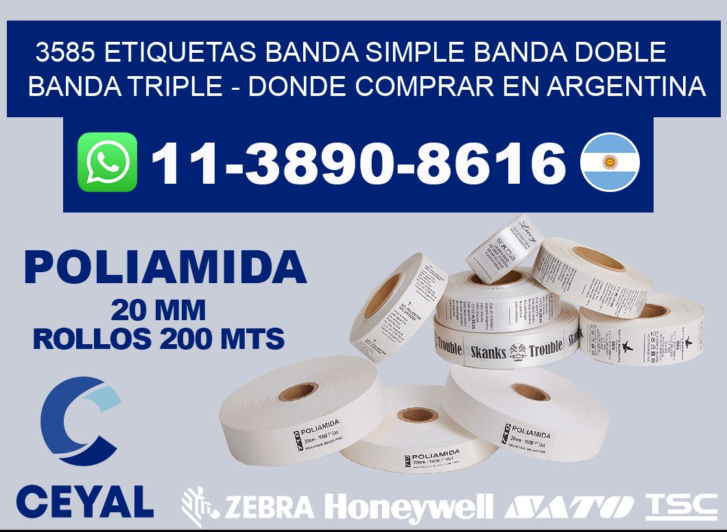 3585 etiquetas banda simple banda doble banda triple - Donde Comprar en Argentina
