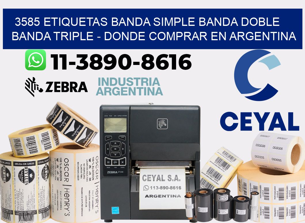 3585 etiquetas banda simple banda doble banda triple - Donde Comprar en Argentina