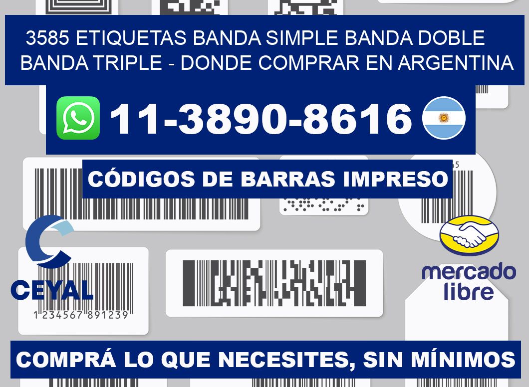 3585 etiquetas banda simple banda doble banda triple - Donde Comprar en Argentina
