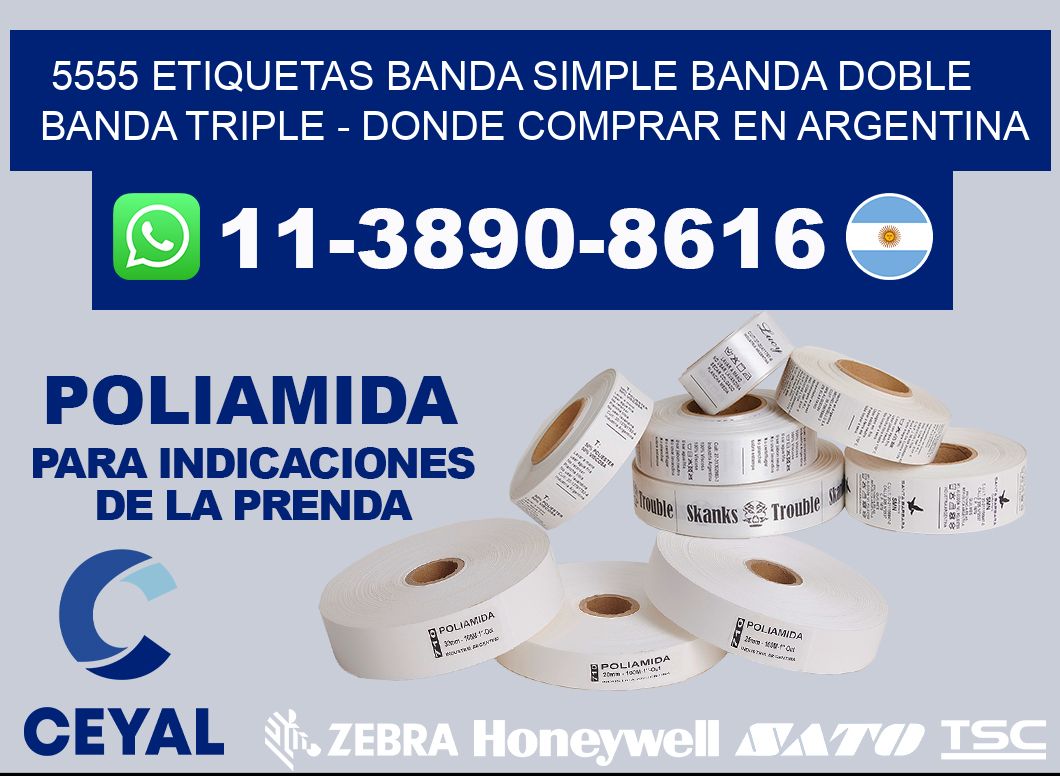 5555 etiquetas banda simple banda doble banda triple - Donde Comprar en Argentina