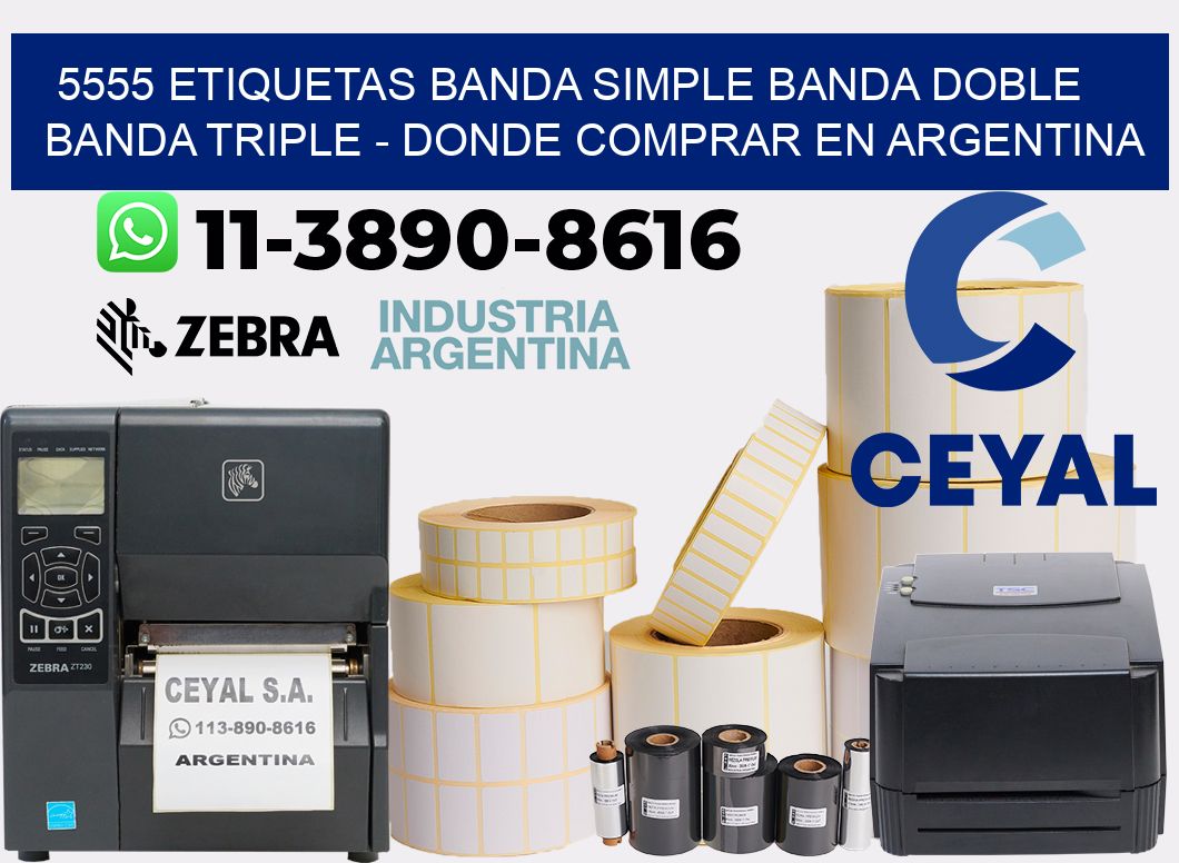 5555 etiquetas banda simple banda doble banda triple - Donde Comprar en Argentina
