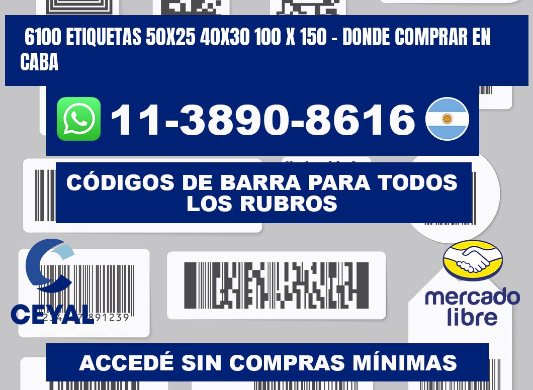 6100 etiquetas 50x25 40x30 100 x 150 - Donde Comprar en Caba