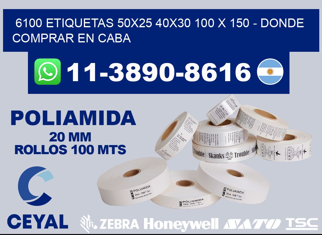6100 etiquetas 50x25 40x30 100 x 150 - Donde Comprar en Caba