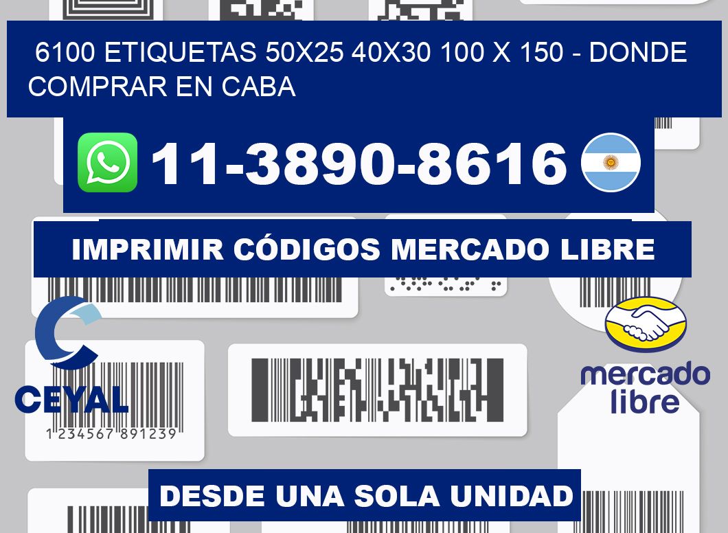 6100 etiquetas 50x25 40x30 100 x 150 - Donde Comprar en Caba