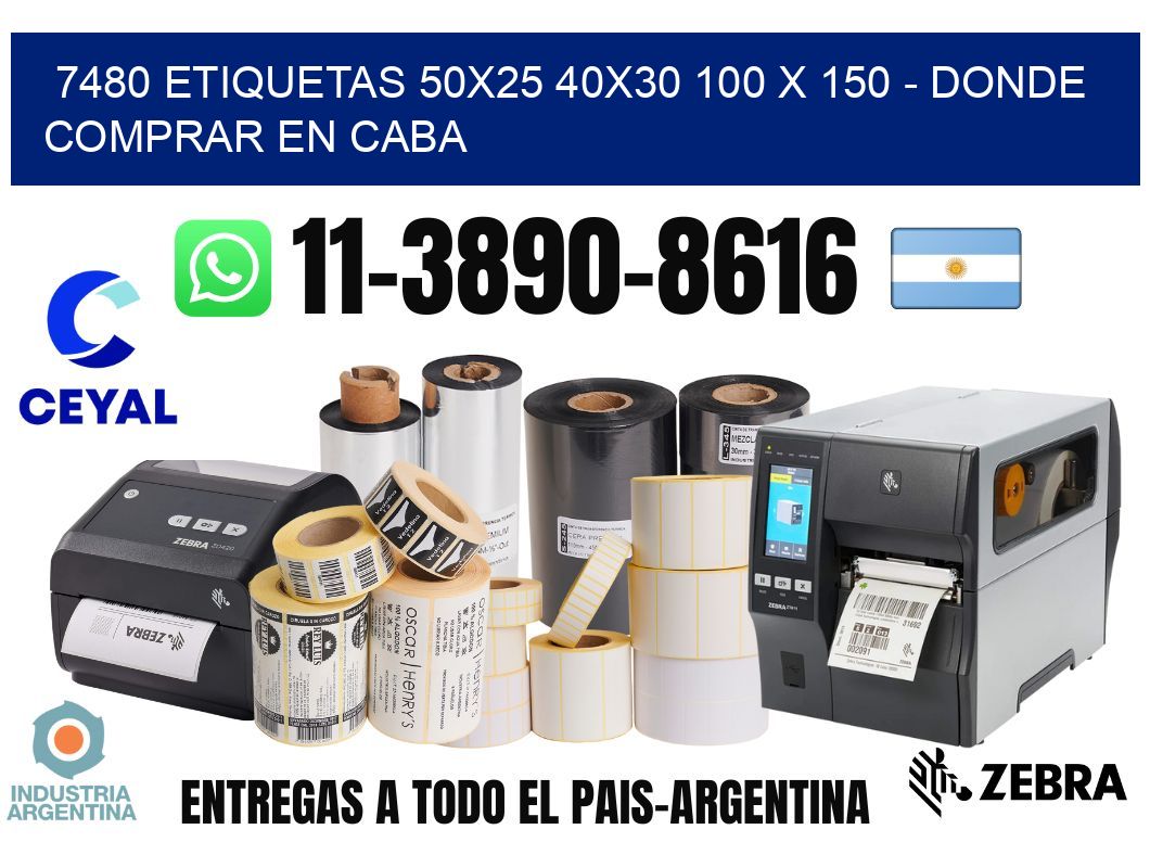 7480 etiquetas 50x25 40x30 100 x 150 - Donde Comprar en Caba