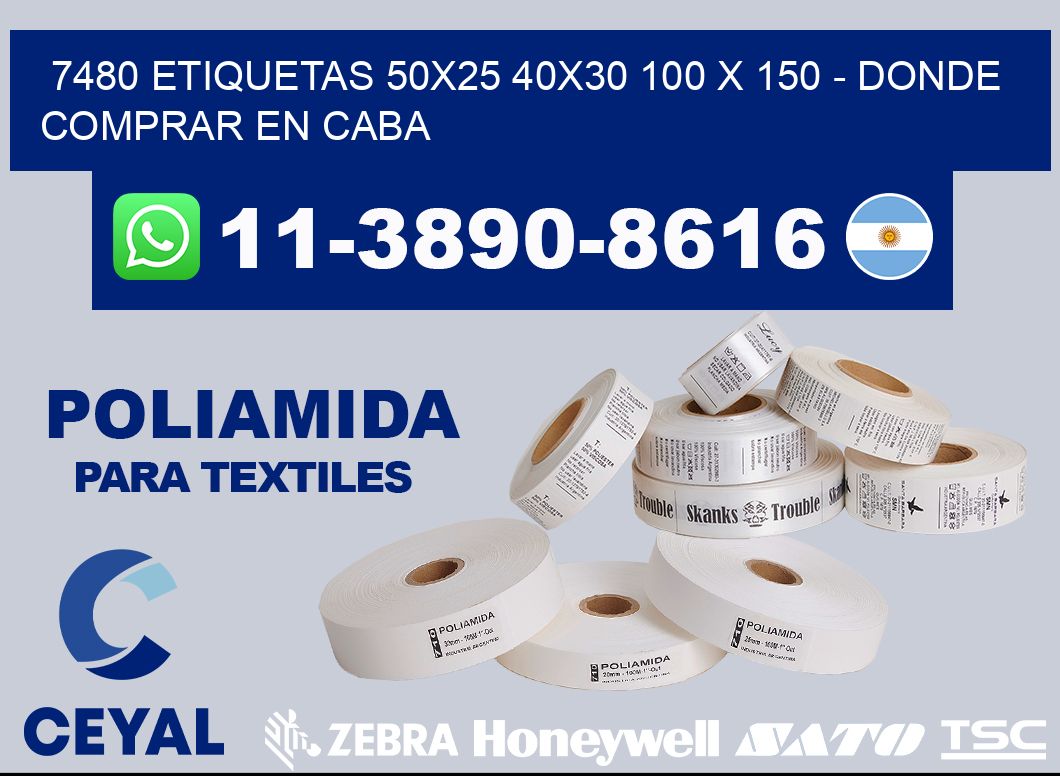 7480 etiquetas 50x25 40x30 100 x 150 - Donde Comprar en Caba