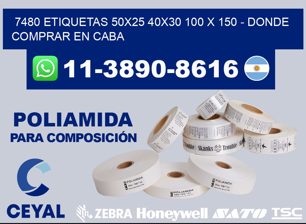 7480 etiquetas 50x25 40x30 100 x 150 - Donde Comprar en Caba