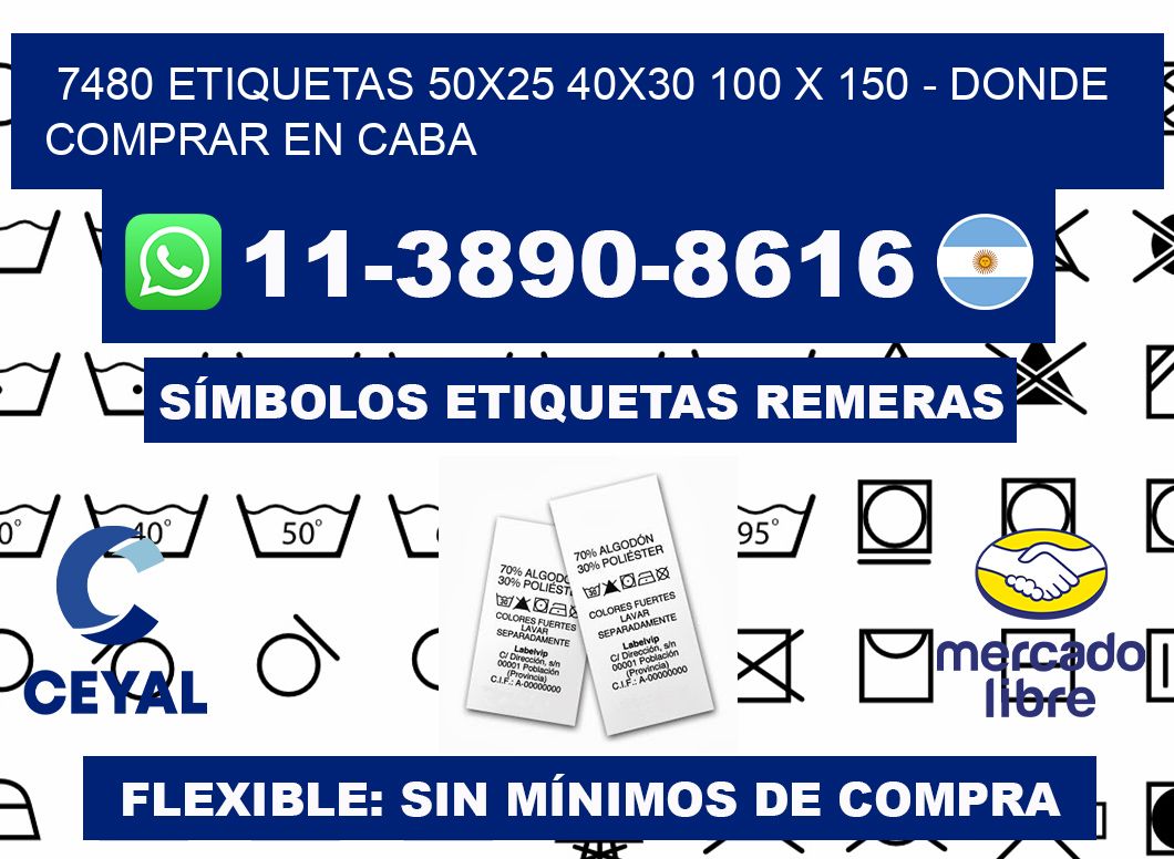 7480 etiquetas 50x25 40x30 100 x 150 - Donde Comprar en Caba