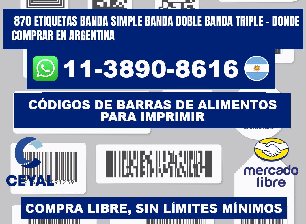 870 etiquetas banda simple banda doble banda triple - Donde Comprar en Argentina