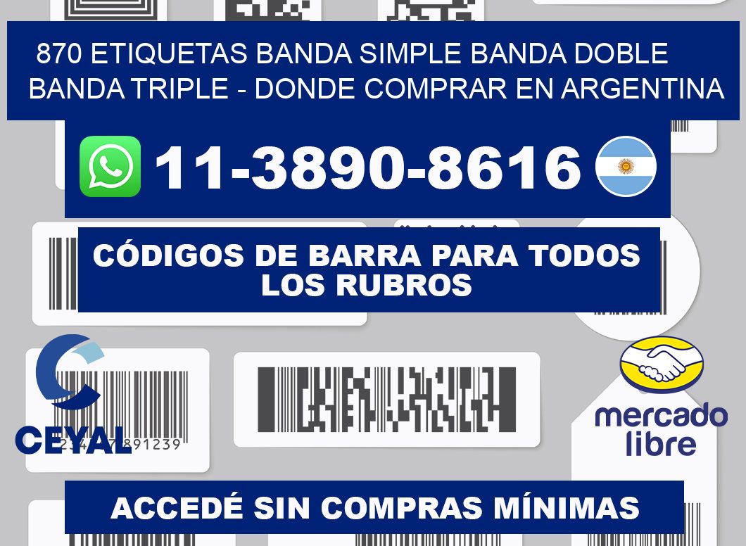 870 etiquetas banda simple banda doble banda triple - Donde Comprar en Argentina