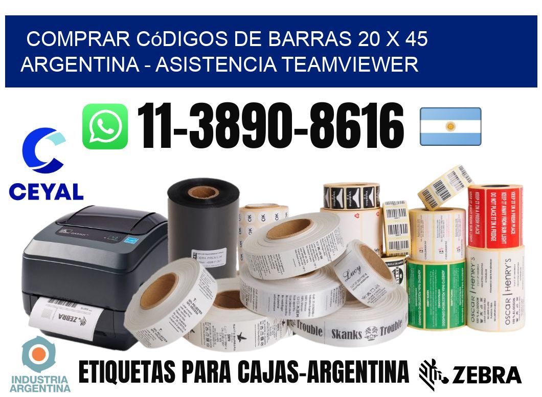 Comprar códigos de barras 20 x 45 argentina - asistencia teamviewer