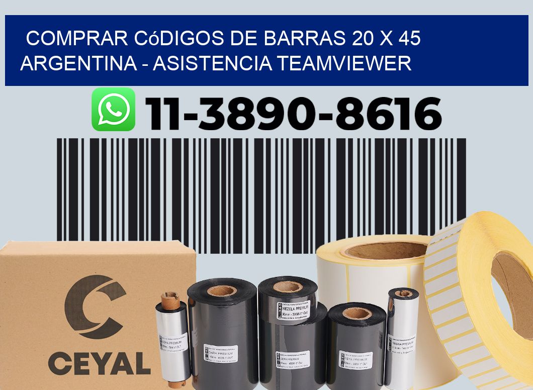 Comprar códigos de barras 20 x 45 argentina - asistencia teamviewer