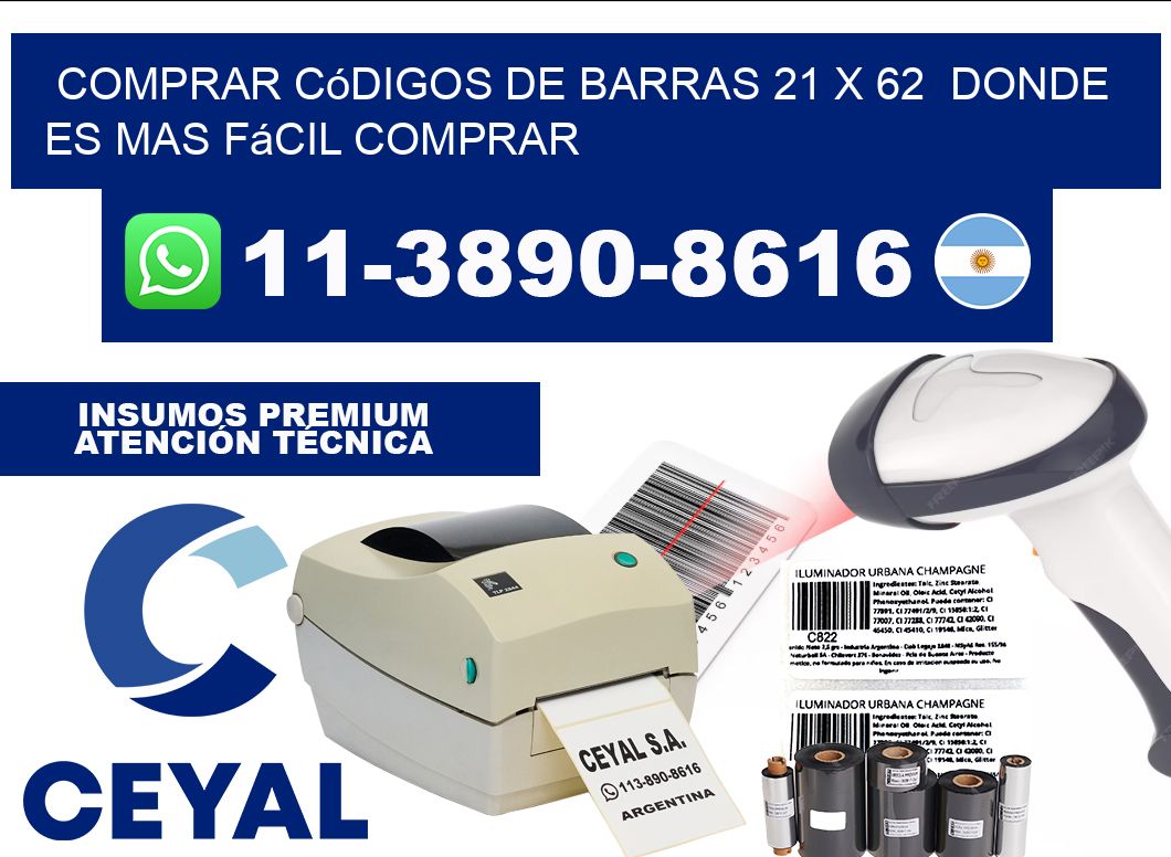 Comprar códigos de barras 21 x 62  Donde es mas fácil comprar