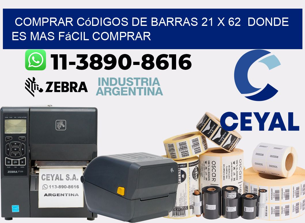 Comprar códigos de barras 21 x 62  Donde es mas fácil comprar