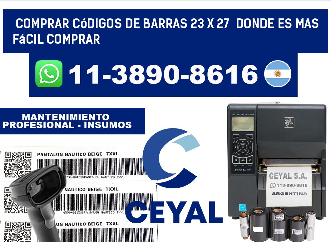 Comprar códigos de barras 23 x 27  Donde es mas fácil comprar