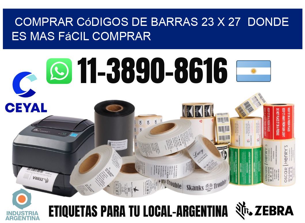 Comprar códigos de barras 23 x 27  Donde es mas fácil comprar