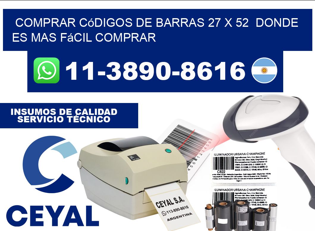 Comprar códigos de barras 27 x 52  Donde es mas fácil comprar