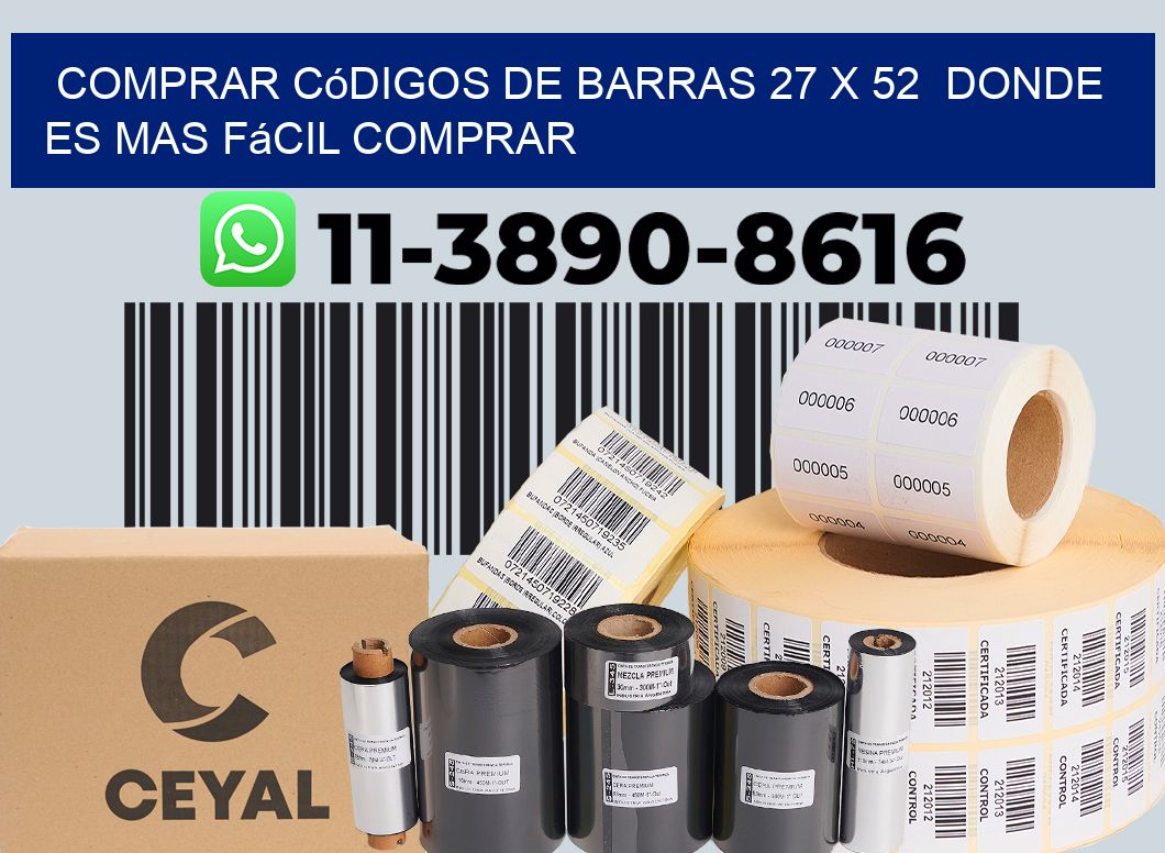 Comprar códigos de barras 27 x 52  Donde es mas fácil comprar