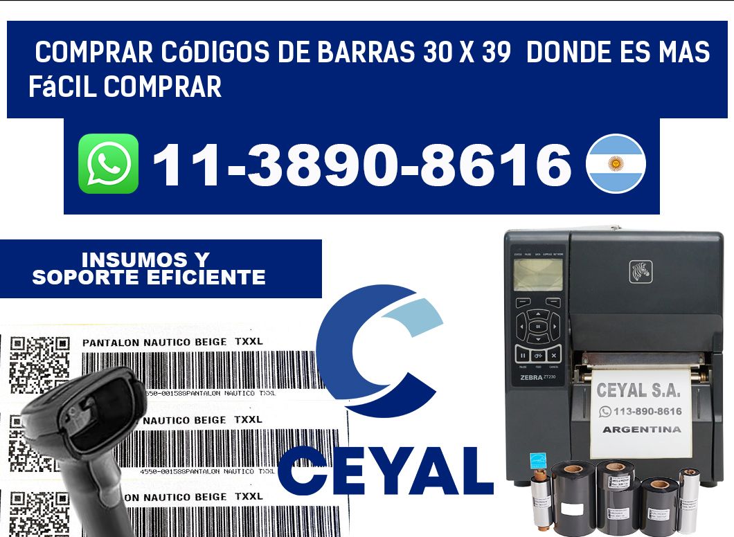 Comprar códigos de barras 30 x 39  Donde es mas fácil comprar