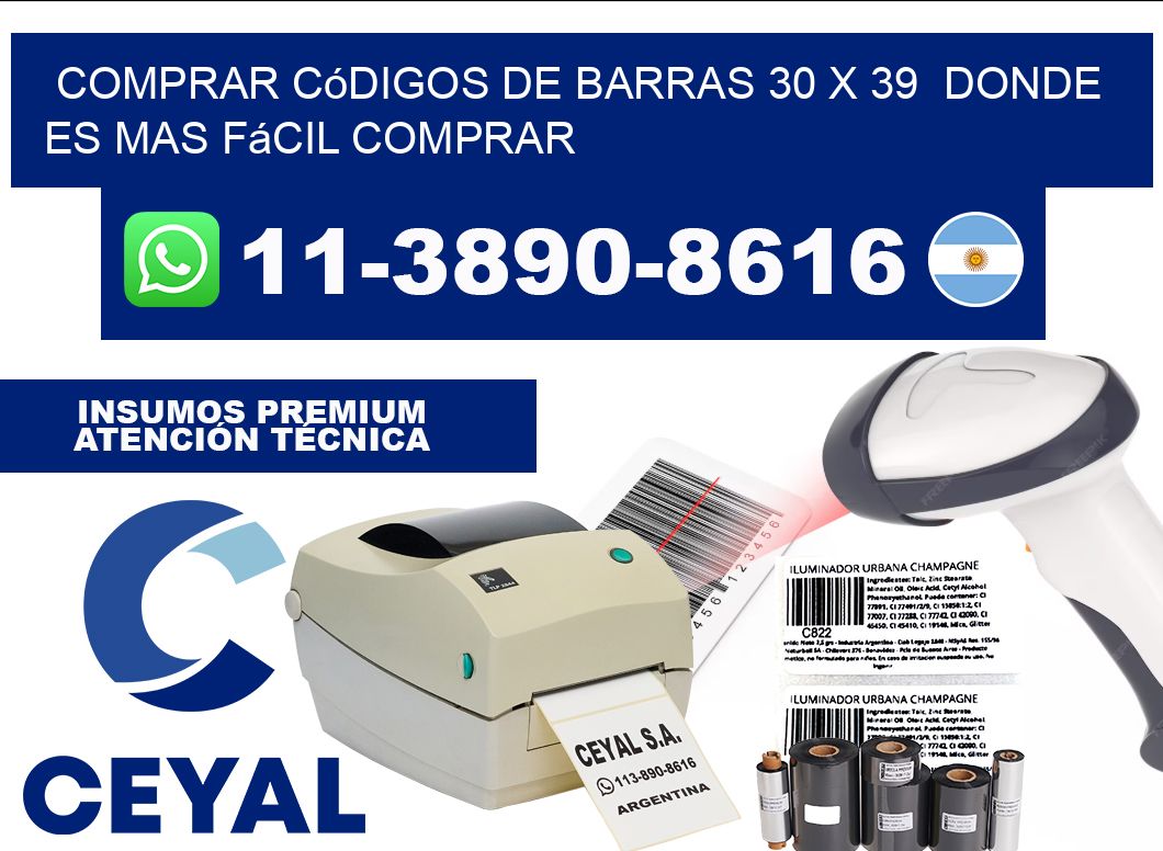 Comprar códigos de barras 30 x 39  Donde es mas fácil comprar
