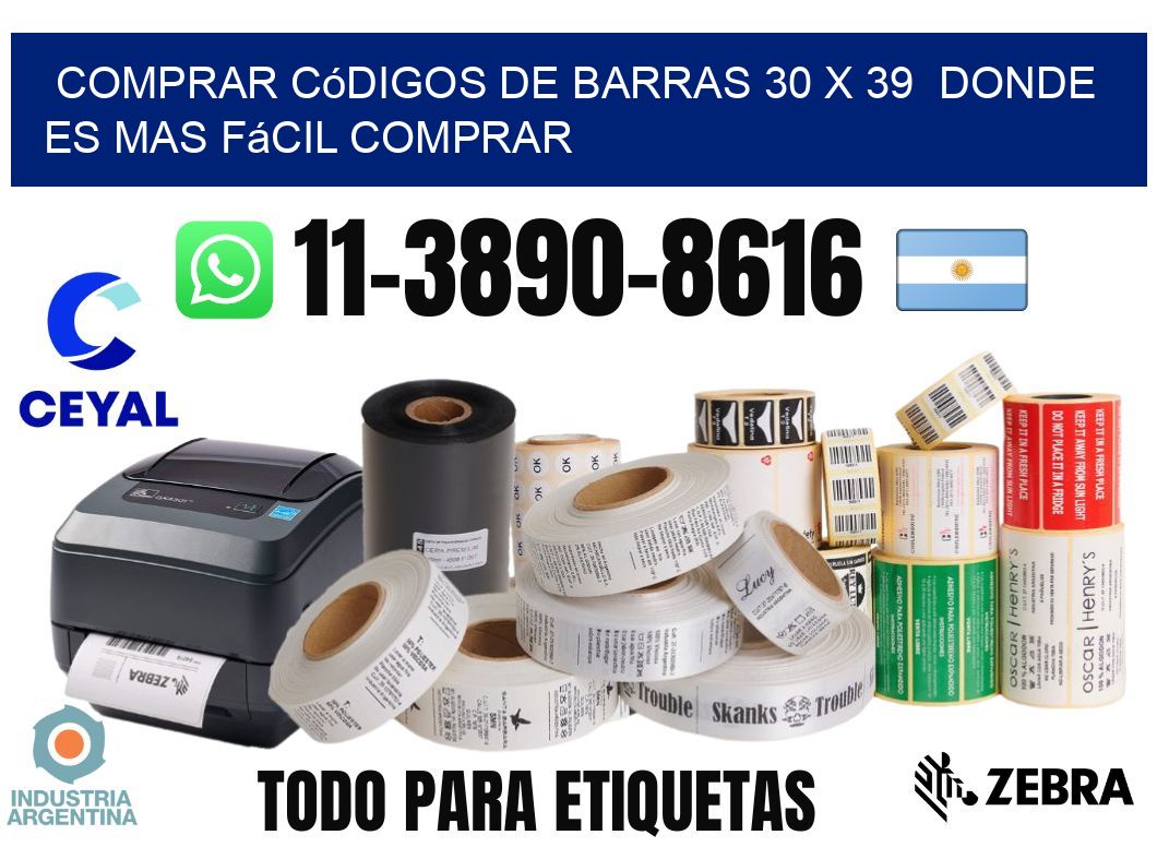 Comprar códigos de barras 30 x 39  Donde es mas fácil comprar