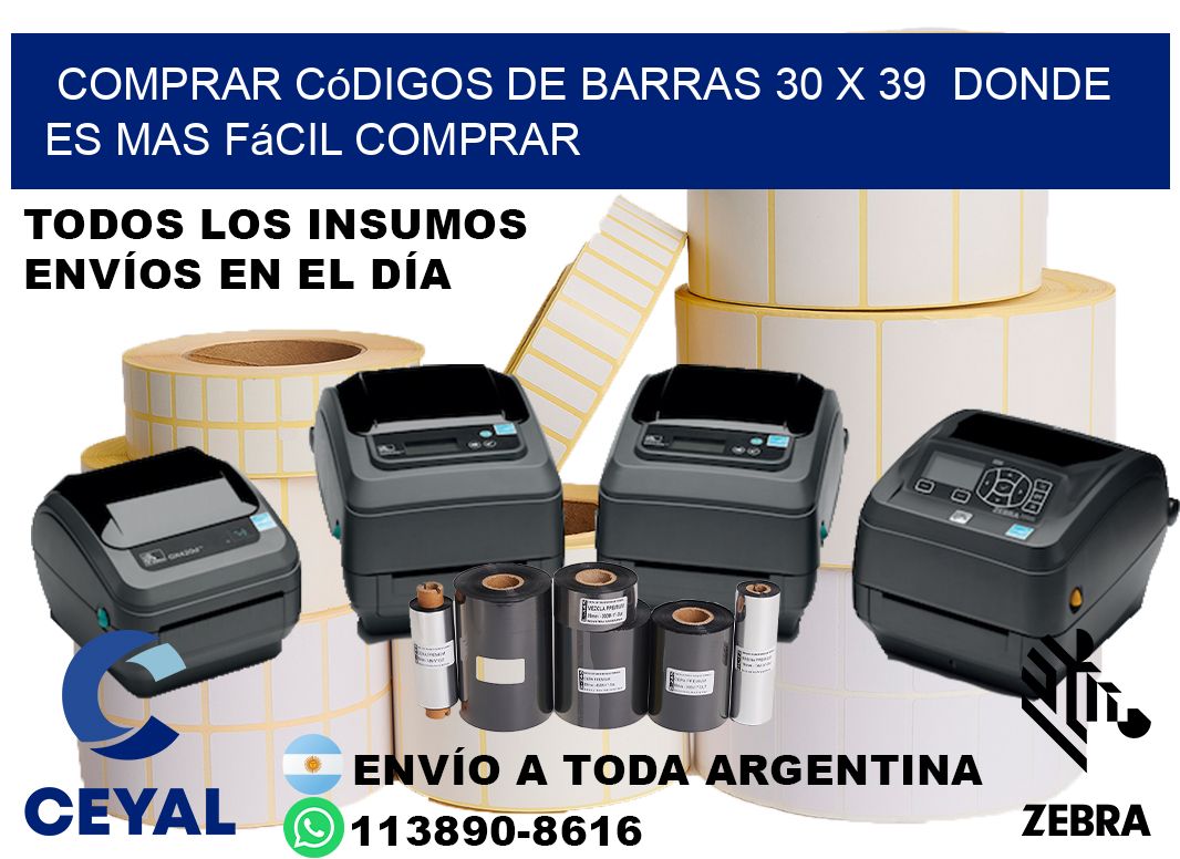 Comprar códigos de barras 30 x 39  Donde es mas fácil comprar