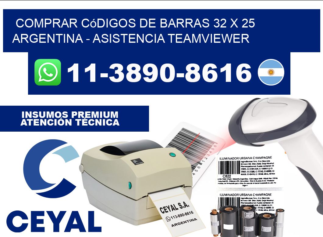 Comprar códigos de barras 32 x 25 argentina - asistencia teamviewer